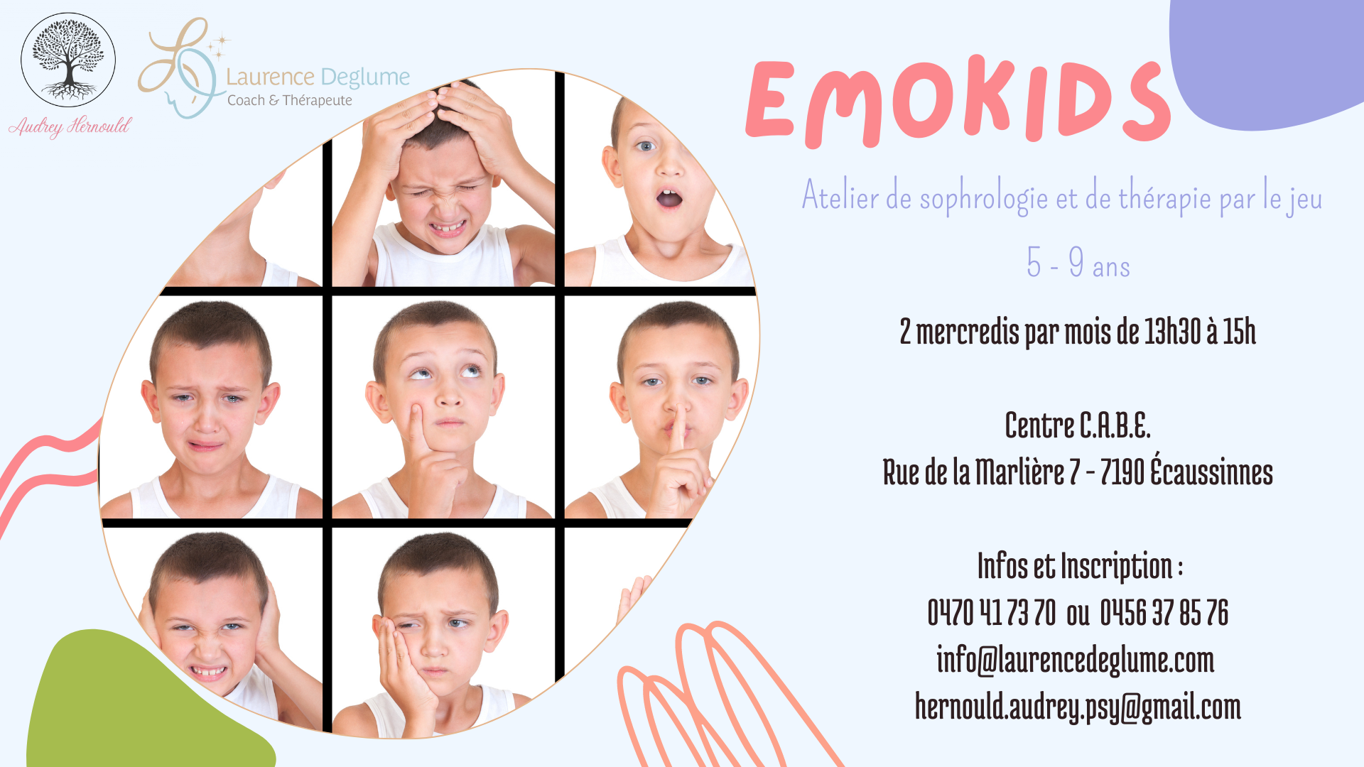 EmoKids – Atelier 5/9 – sophrologie et expression de ses émotions par le jeu et l’art-thérapie
